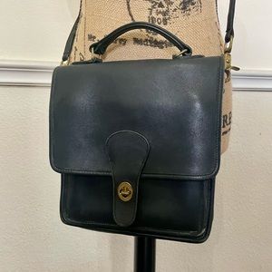 Vintage COACH Black Leather Station Bag